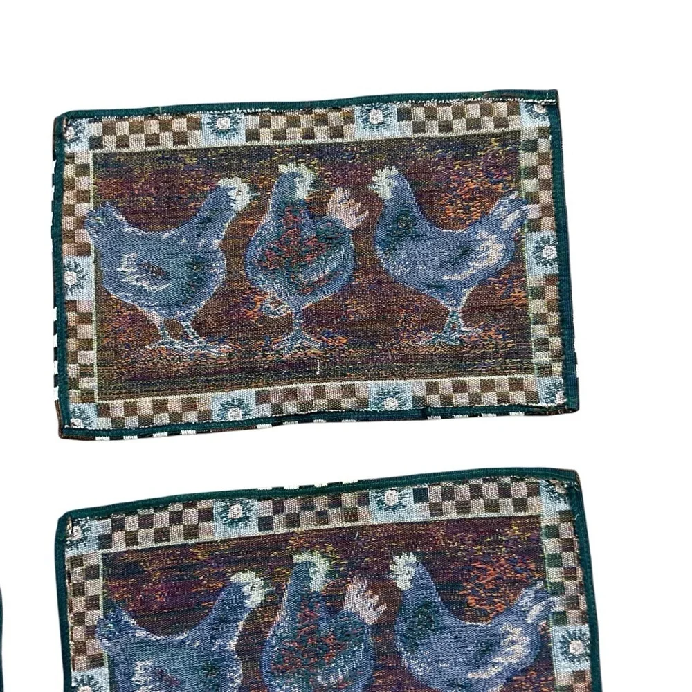Set of 4 Rooster Chicken Placemats 18 x 12 Country Farmhouse